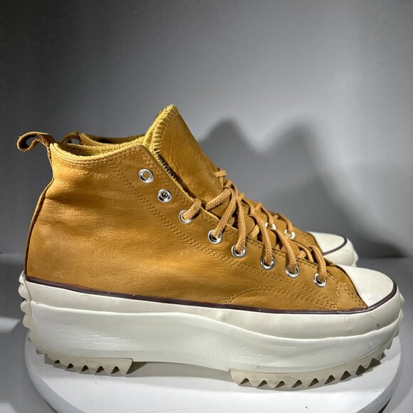 Converse Run Star Mens Size 11.5 Hike Platform Shoes Brown Leather Sneakers High - Picture 5 of 12